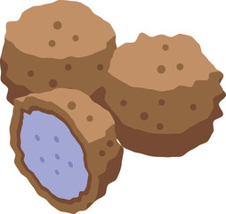 Ball cuisine icon isometric vector. Food cheese. Chicken fried