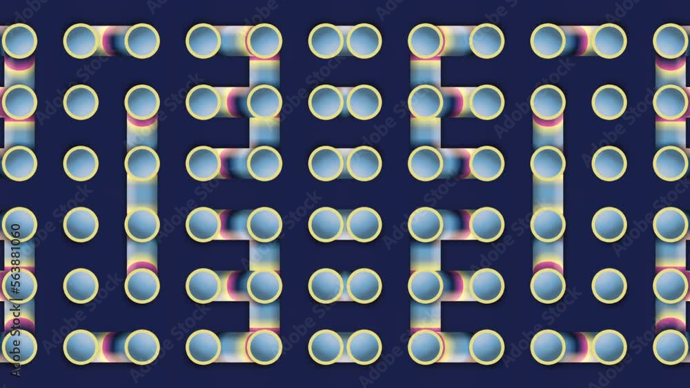 Leinwandbilder Symmetrical pattern with moving iridescent gradient. 3d render digital animation
