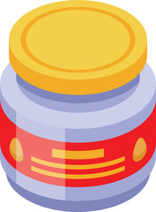 Palm food jar icon isometric vector. Oil tree. Cooking tropical