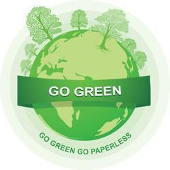 Creative Go green vector art illustration
