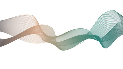 Vector illustration of a wave with lines created using blend tool technique