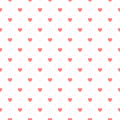 Heart pattern - seamless polka vector texture