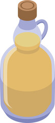 Oil palm glass bottle icon isometric vector. Seed crude. Cooking food