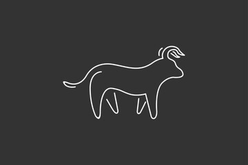 Illustration vector graphic of line art minimalist bull