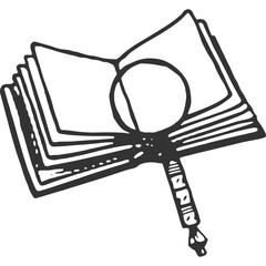 Fototapeta premium Book Analysis Vintage Illustration Vector