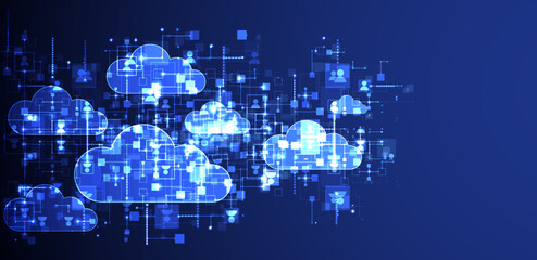 Social media vector background. Network concept with abstract clouds on it.