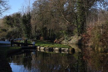 the canal locks close to the stewponey wharf on the stourbridge canal