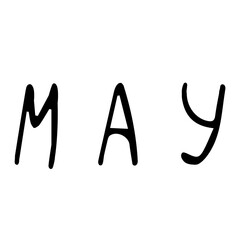 Doodle text with the name of the month "May"