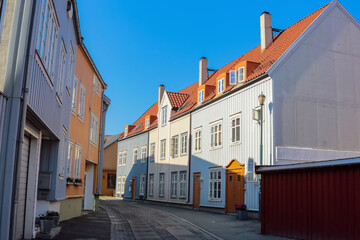 Street in the neighbourhood Bakklandet, Trondheim