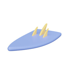 Surfboard 3d realistic render vector icon.
