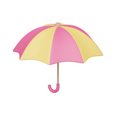 Umbrella 3d realistic render vector icon.