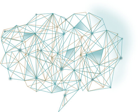 Sprechblase mit Netz von filigranen Linien und Verkn&uuml;pfungen 