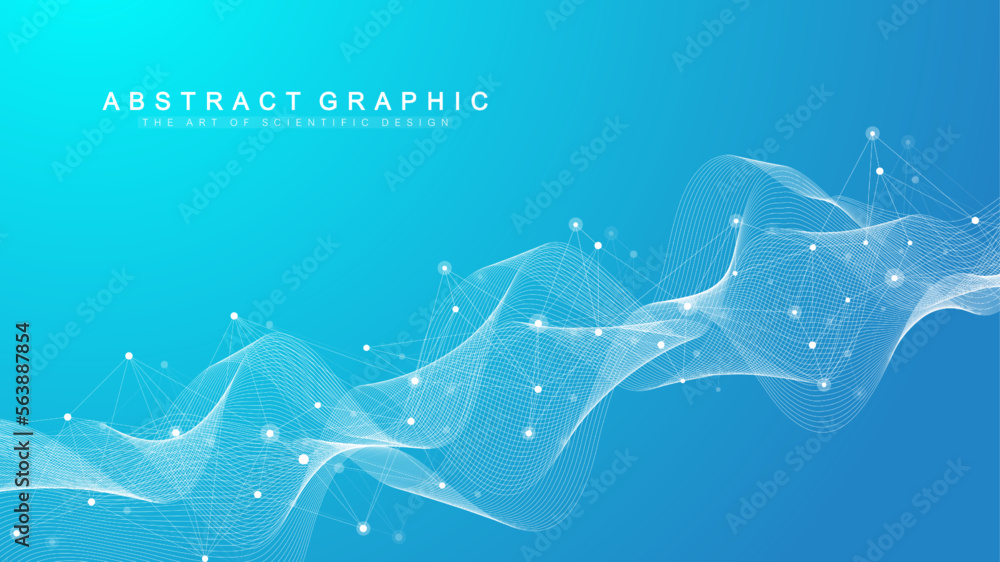 Aufkleber Global network connection. Social network communication in the global business concept. Big data visualization. Internet technology. Vector illustration.