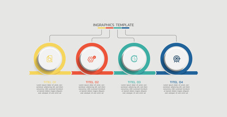 Circular timeline steps infographics template for background