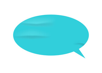 Oval speech bubble or thought box, isolated wrinkled paper piece for text. Copy space on banner for phrase, messaging and talking. Vector in realistic style