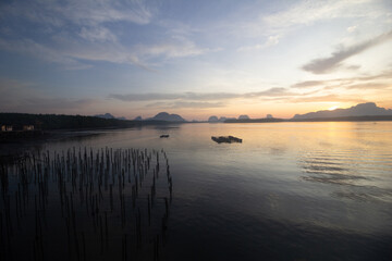 sunset over the river