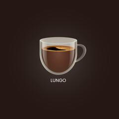Delicious lungo isolated. Drink vector illustration design	