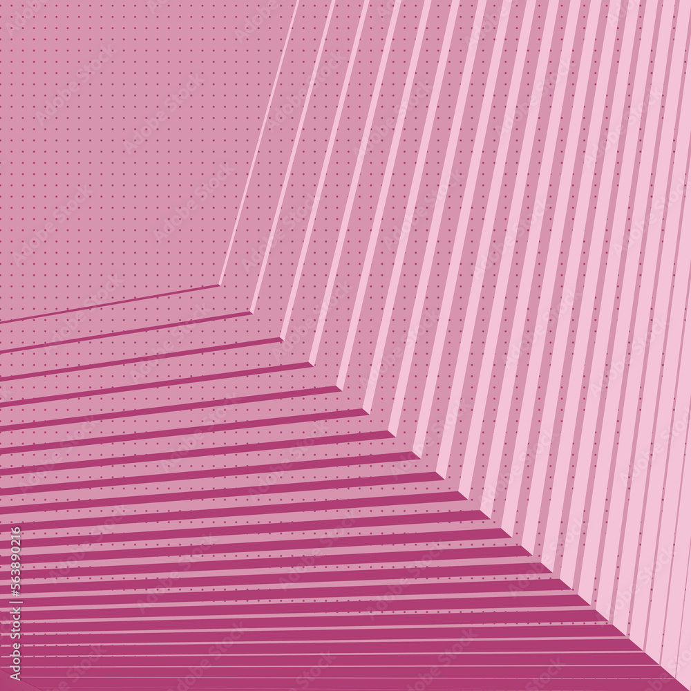 Poster Abstract business background with simple pink colored geometric shapes. 3d rendering digital illustration