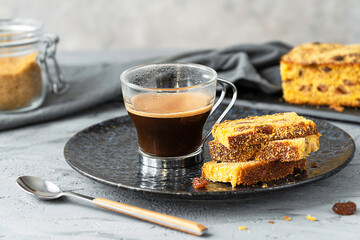 Pan di sorc or corn bread is traditional Italian dish of Friuli region, It is produced with three flours: rye, wheat and corn and filled with raisins and figs.