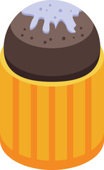 Sugar panettone icon isometric vector. Sweet bread. Food spring