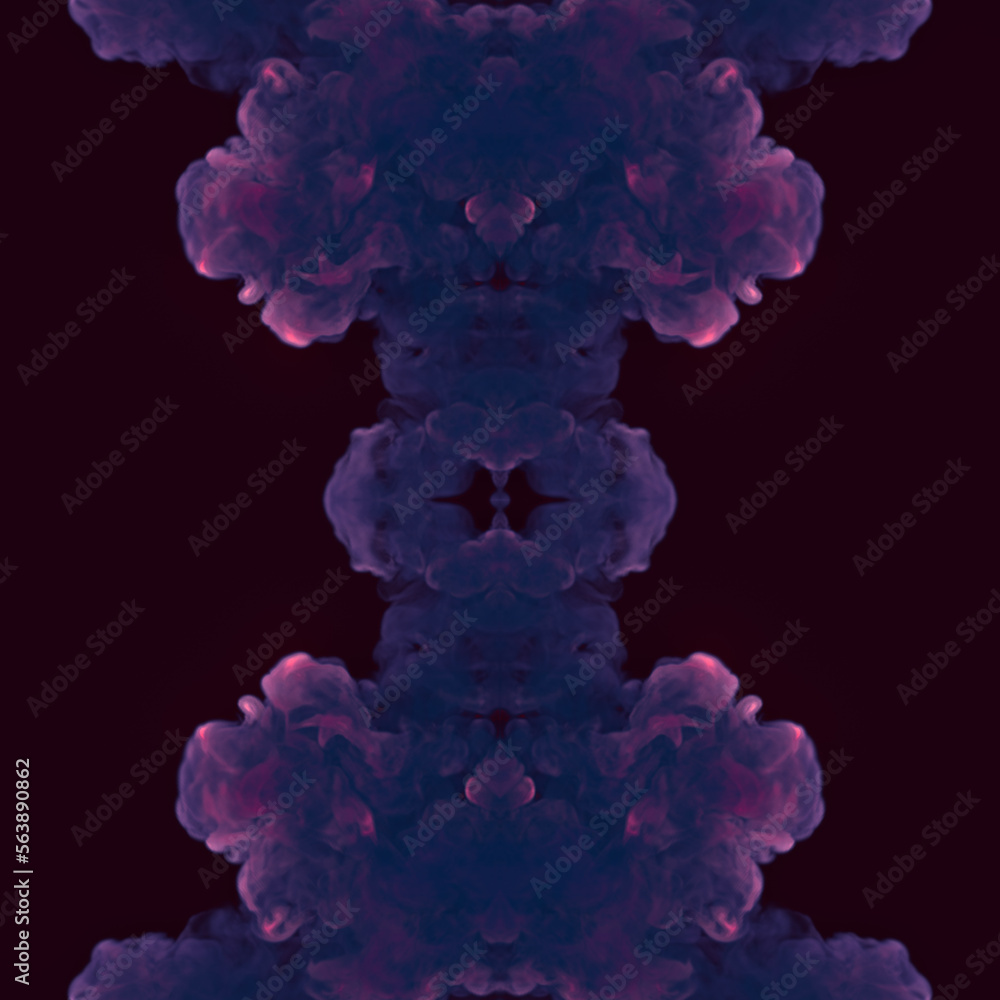 Poster magical smoke trails on dark background. abstract digital illustration. 3d rendering
