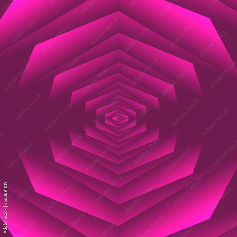 Poster Symmetrical geometric background. Design element. Modern background. 3d rendering illustration