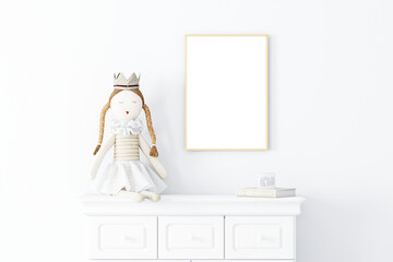 Frame mockup kids and blank frame, 3D rendering
