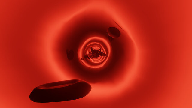 3d rendered image of blood cells movement in the body illustration