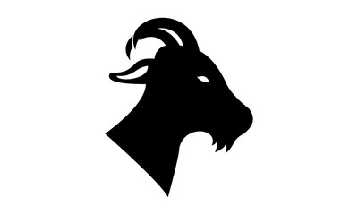 silhouette goat head vector logo