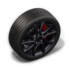 Obraz premium Car wheel in high resolution on a transparent background.