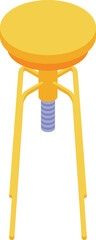 Yellow bar stool icon isometric vector. Modern chair. Interior wood