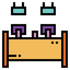 desk filled outline icon style