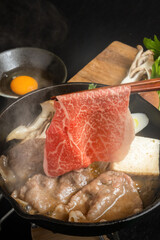 普通の和牛すきやき　Common sukiyaki Japanese foods