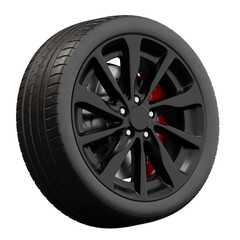 Obraz premium Car wheel in high resolution on a transparent background.