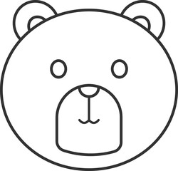 Obraz premium bear face line, animal cartoon , for coloring.