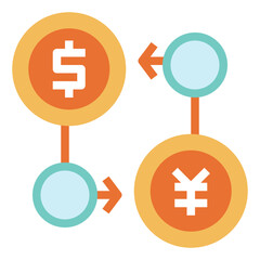 Fototapeta premium exchange flat icon style