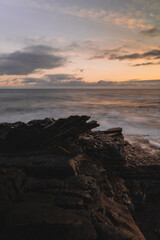 Coastal sunrise on a cold winter morning