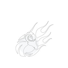 Goat fire line icon