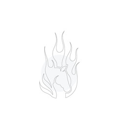 Horse fire line icon