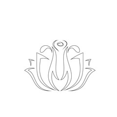 lotus floral line icon