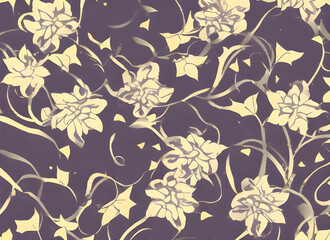 seamless floral pattern. flower petals in the wind. stylish floral background. AI generated.