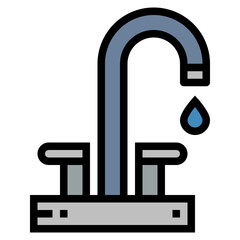 faucet filled outline icon style