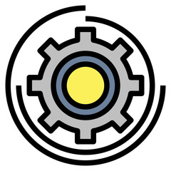 gears filled outline icon style