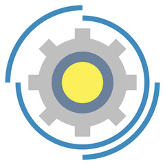gears flat icon style