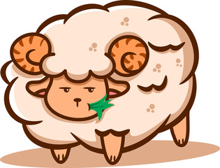 cute white sheep illustration transparent background