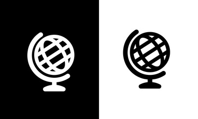 globe earth vector icon black and white perfect pixel eps 8 