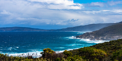 panorama of a unique coastline in west cape howe national park; a unique beach near albany and...