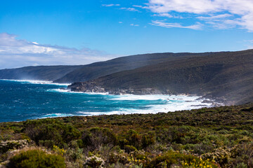 Fototapeta na wymiar panorama of a unique coastline in west cape howe national park; a unique beach near albany and denmark in western australia