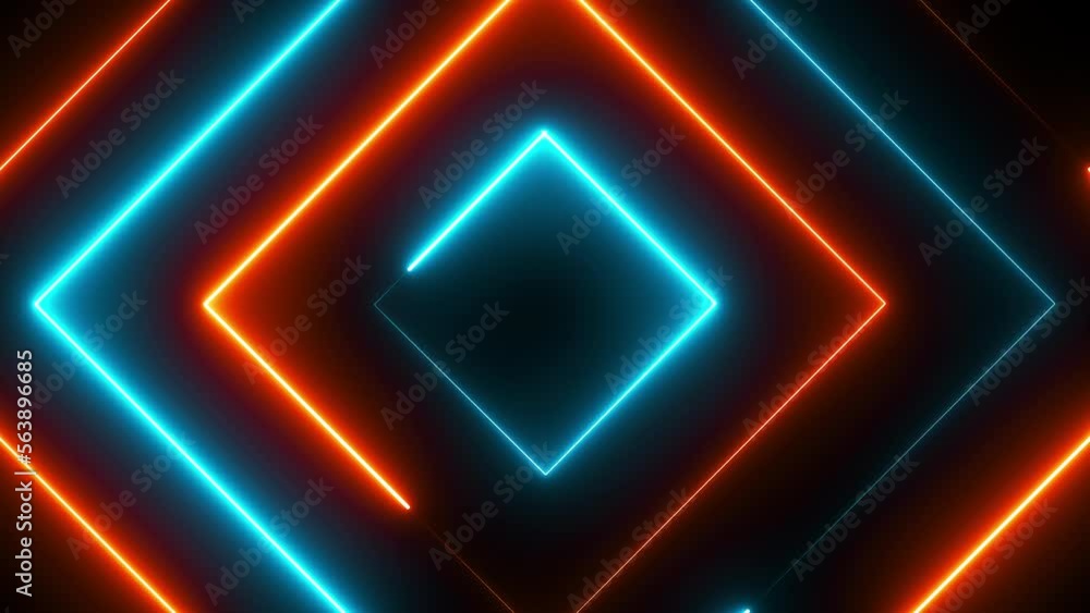 Poster neon polygons. computer generated 3d render