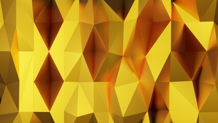 Abstract background with triangles.Golden abstract triangles background.Abstract geometric background.3D Rendering